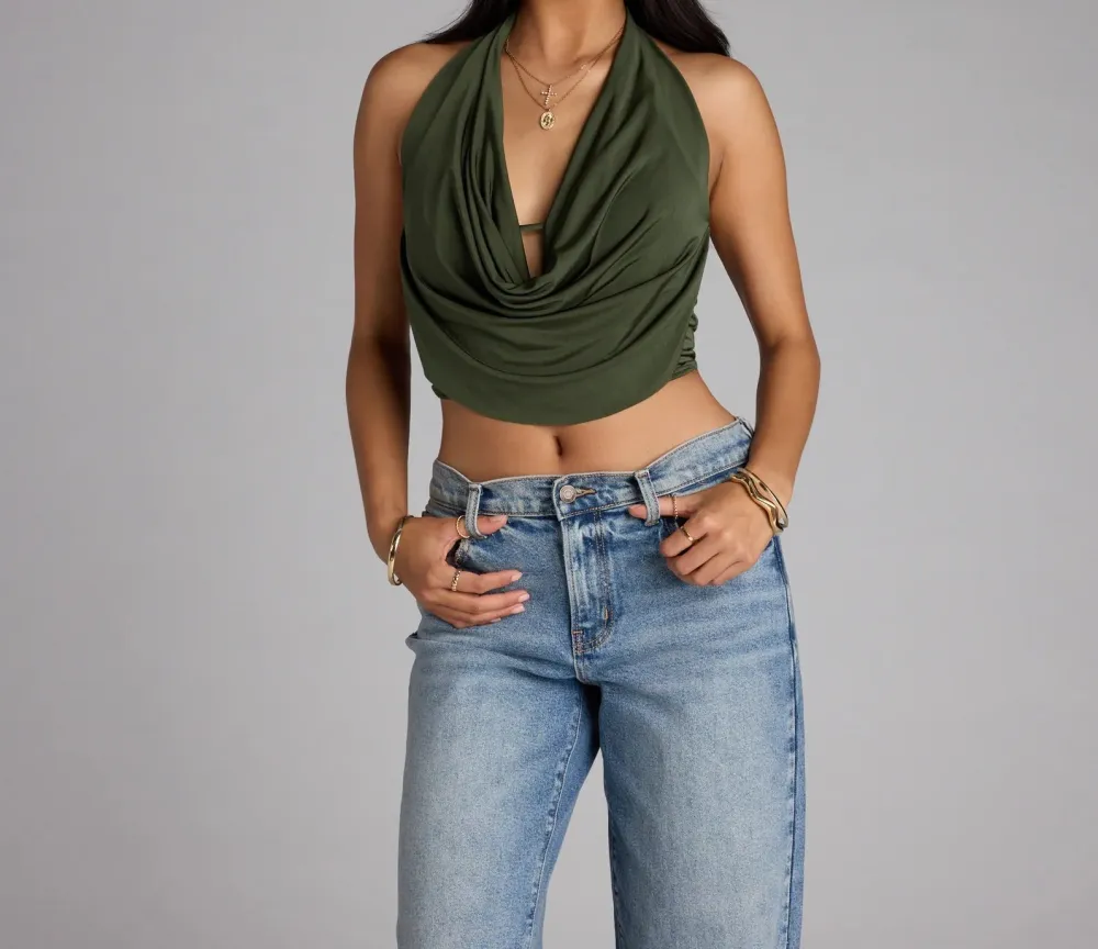 Halter Sleeveless Cropped Top