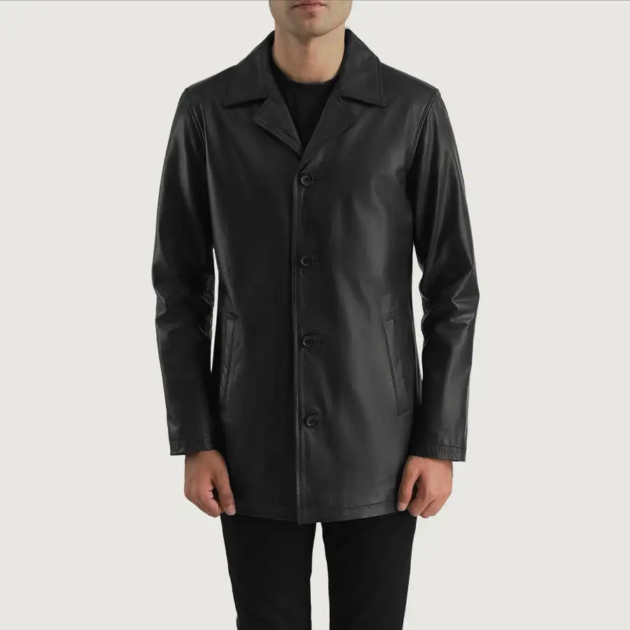 Men's Rugged Leather Coat