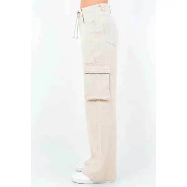 Classic American Bazi Drawstring Wide Leg Cargo Pants