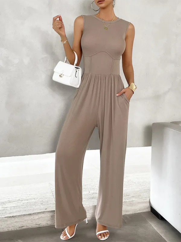 Clean Slim Fit Sleeveless Jumpsuit