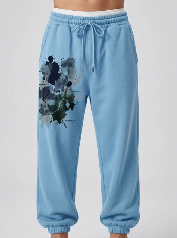 Unisex Freeform Ink Print Joggers
