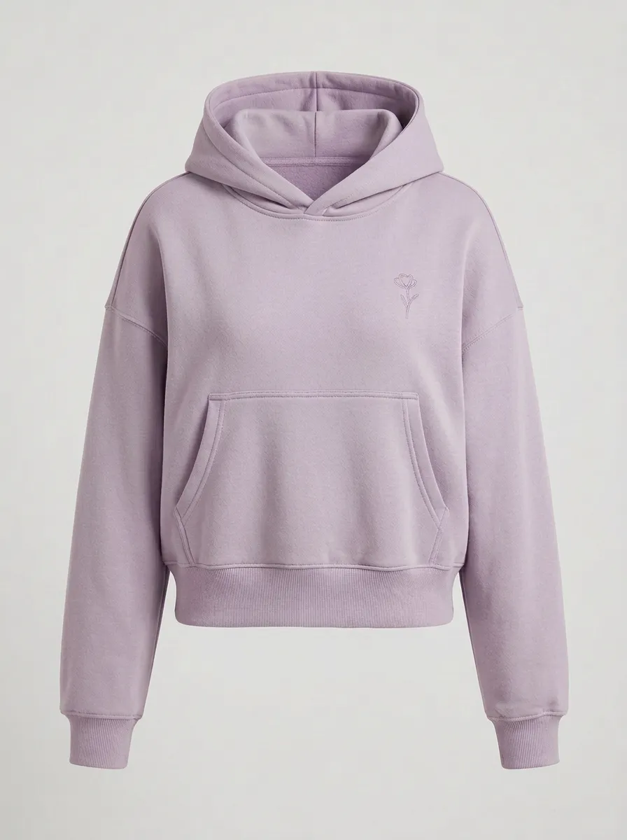 Women's Minimalist Floral Heart Line Art Printed Hoodie