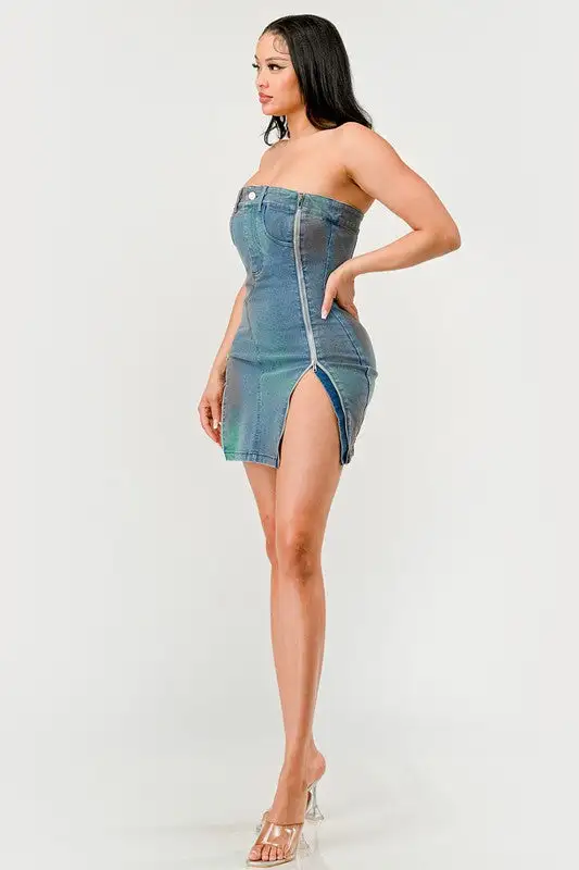 Comfort Fit Denim Mini Dress