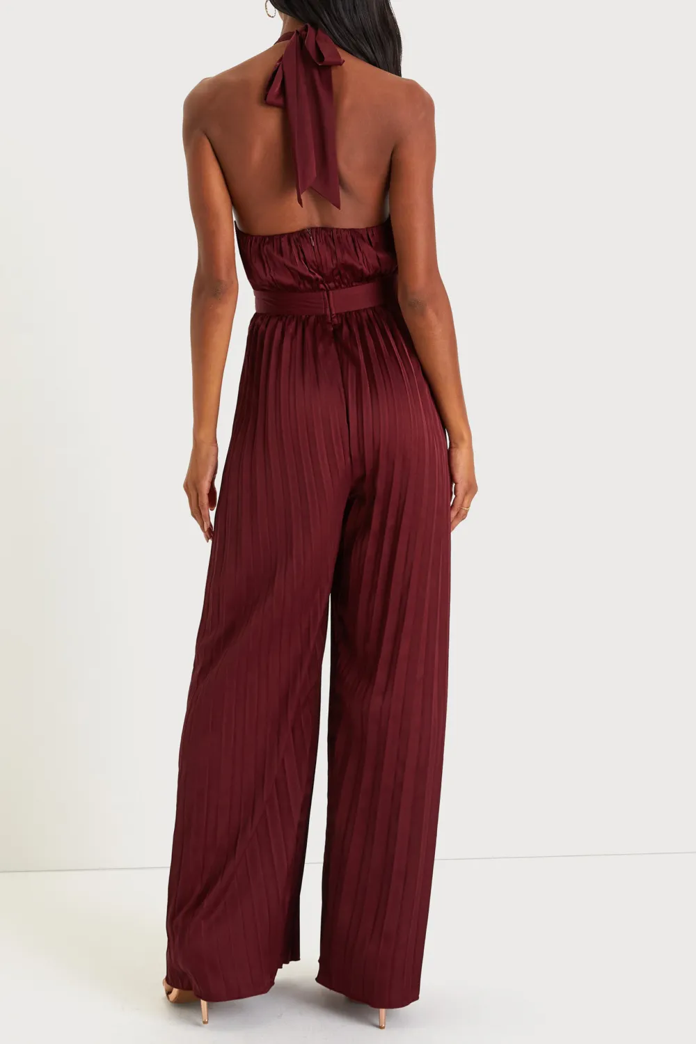 Daily Pleated Halter Jumpsuit