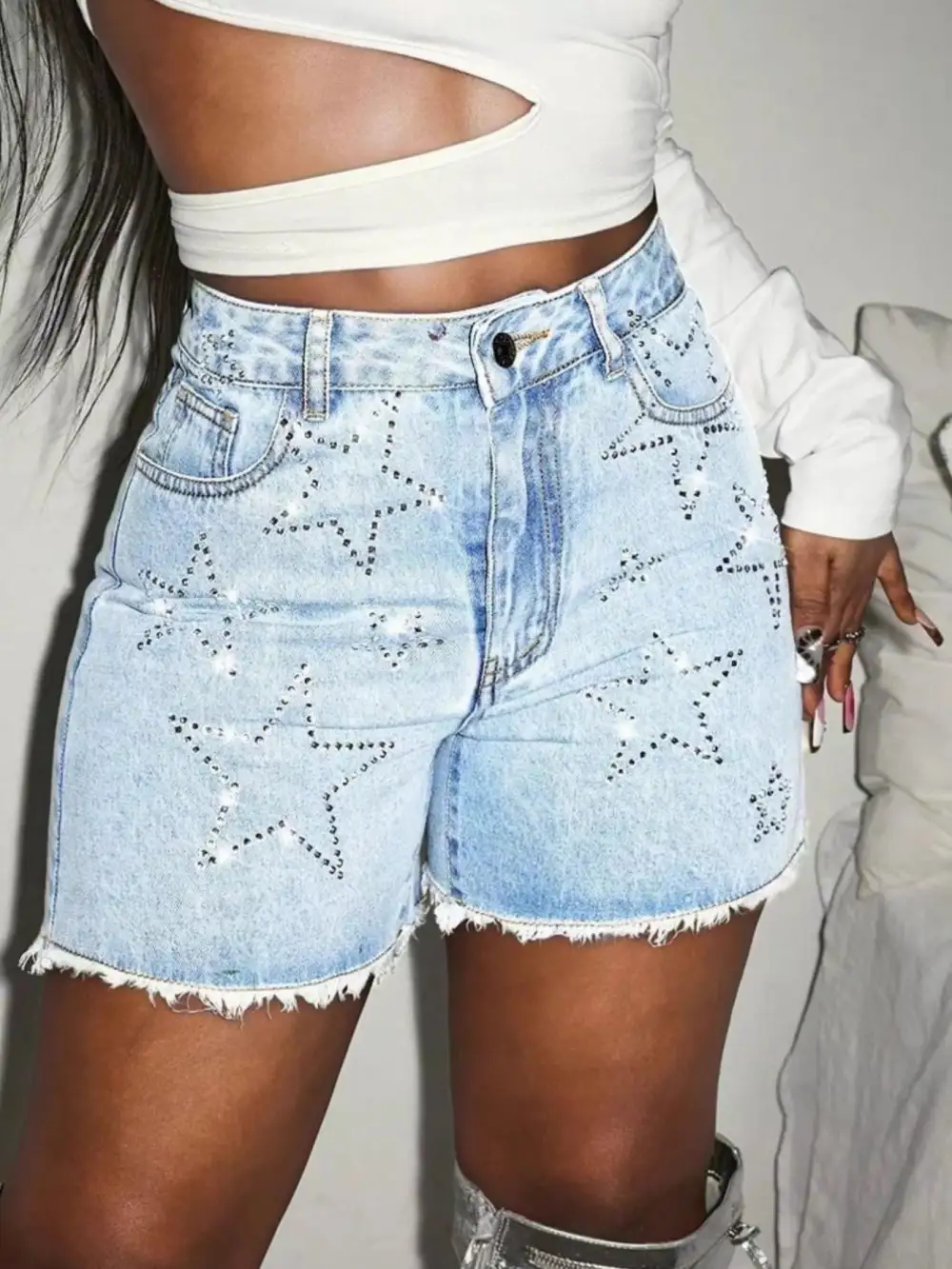 Raw Hem Denim Shorts