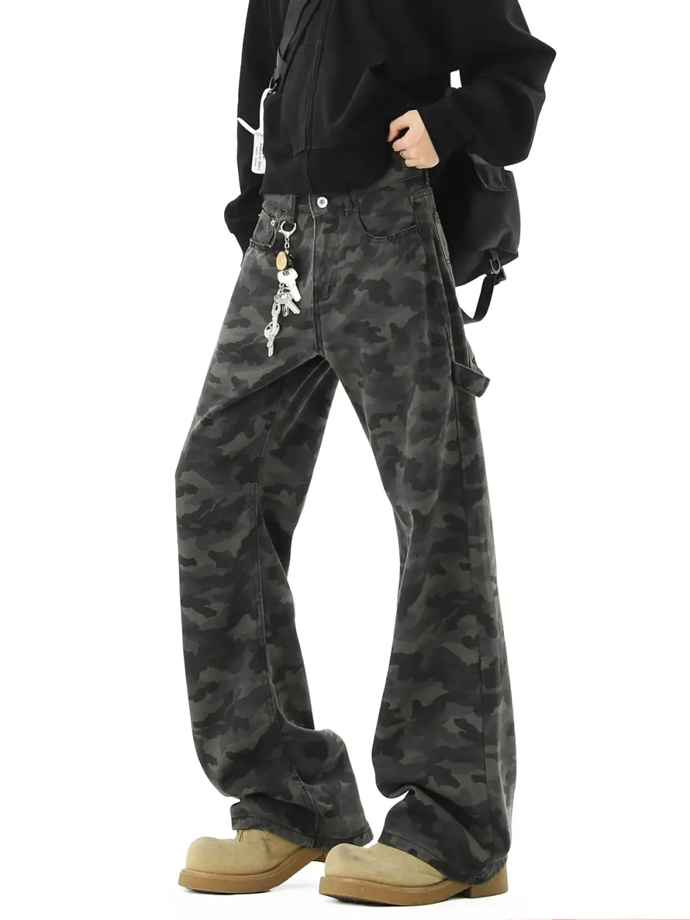 Camouflage Ultra-Wide Jeans