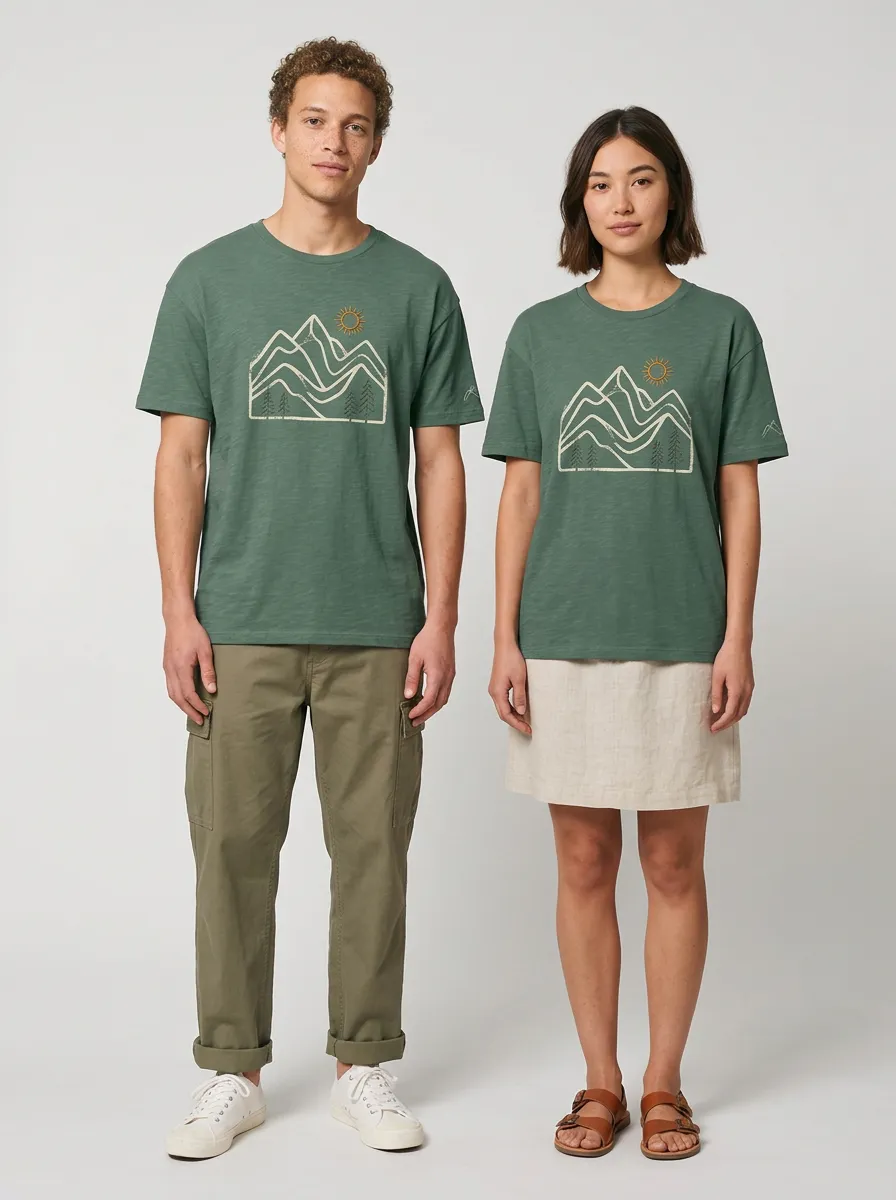 Unisex Nature Mountain Sun Forest T-Shirt