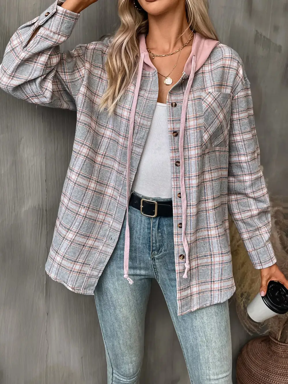 Button-up Plaid Shirt