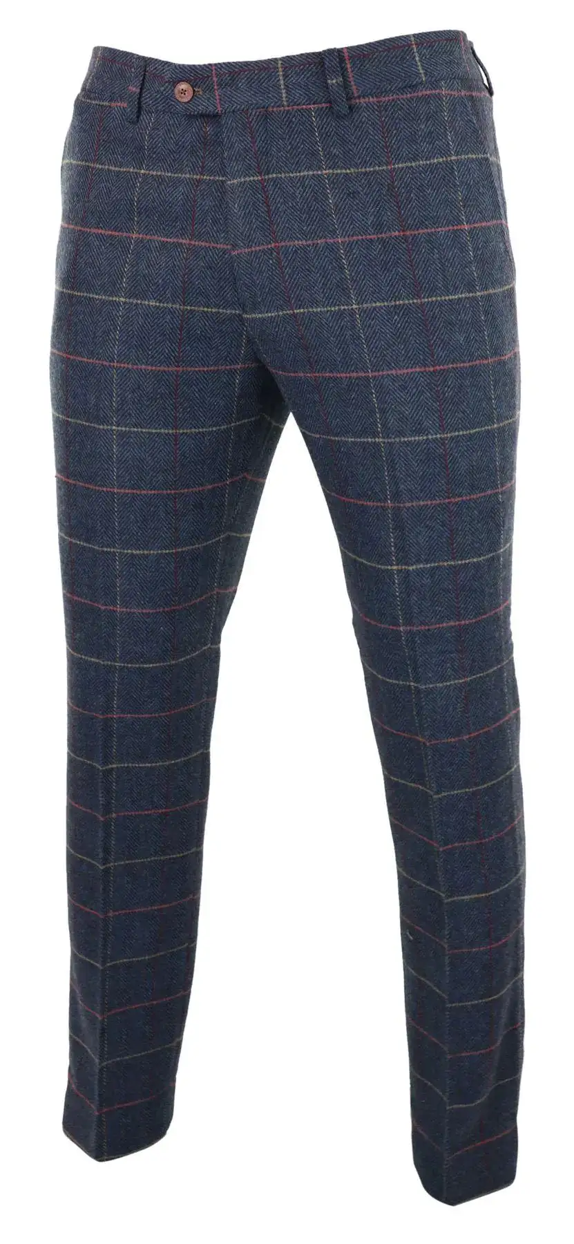 Wine Trousers Check Herringbone