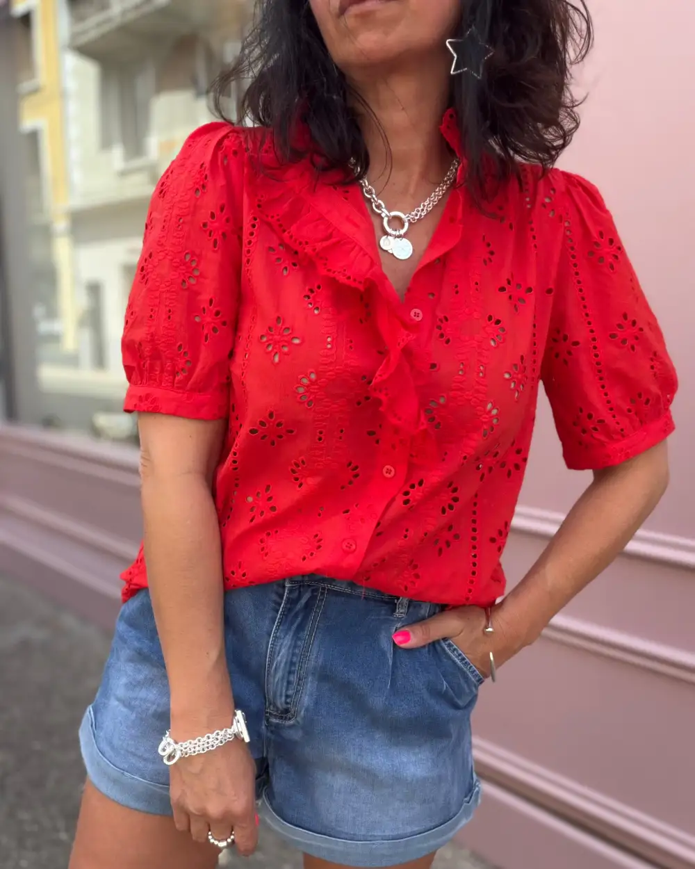 Statement Cotton Embroidered Blouse