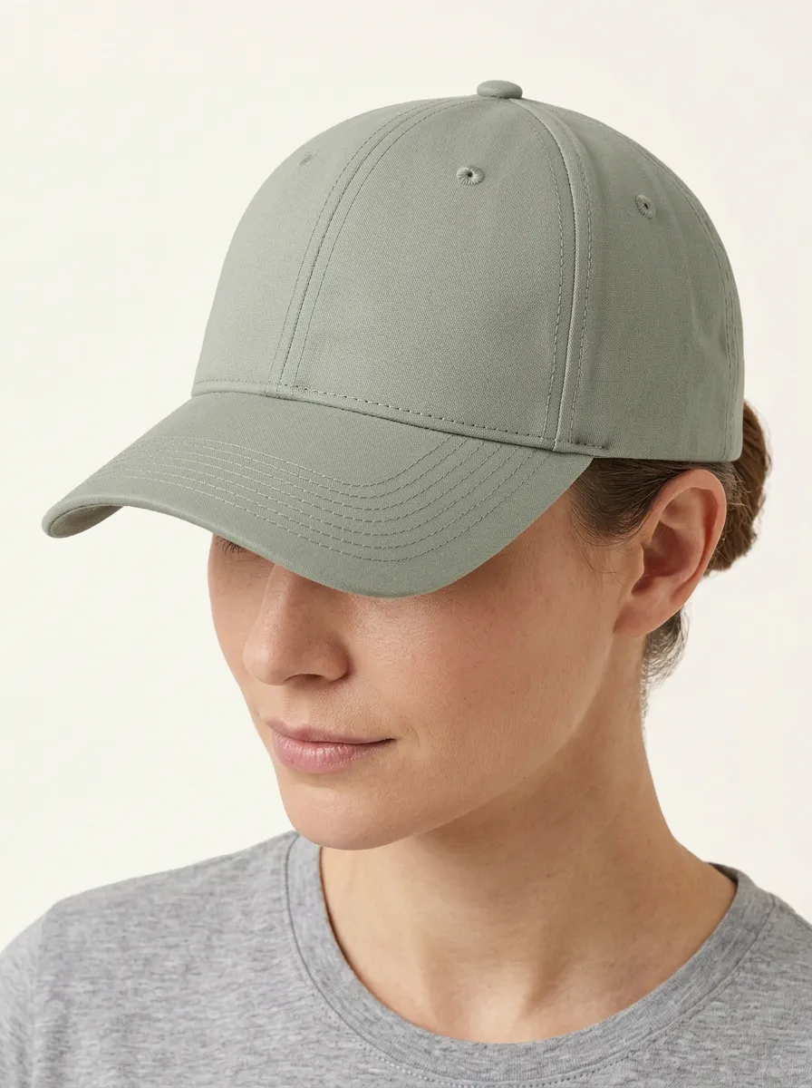 Unisex Sage Green Minimalist Plain Curved Brim Baseball Cap