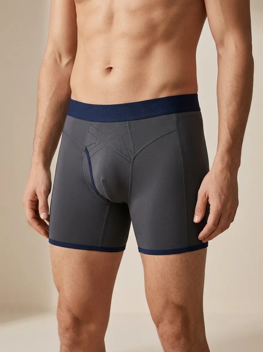 Flexible Geometric Athletic Classic Look Men's Boxer Briefs
