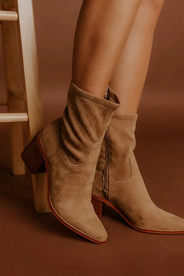 Faux Suede High Heel Boots
