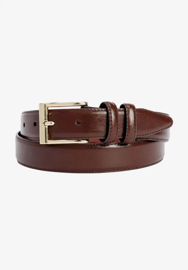 Synthetic Leather Belt with Classic Stitch Edge