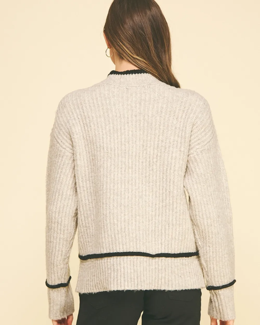 Color Detailed Sweater - Oatmeal
