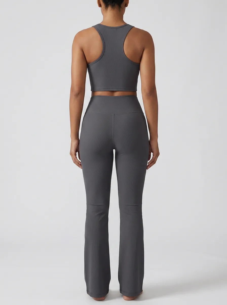 Yoga-Inspired Flared-Leg Women's Tank Top Flare Pants Active Set