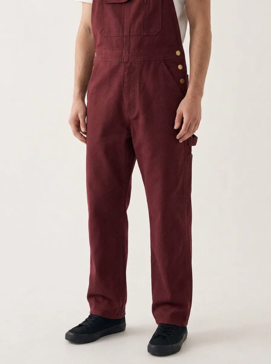 Men's Casual Olive Green Cotton Canvas Bib Overalls