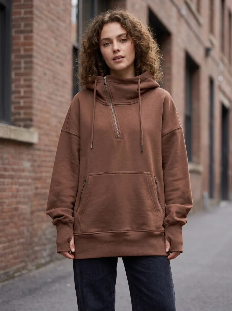 Unisex Side Zip Move Easy Pullover Hoodie