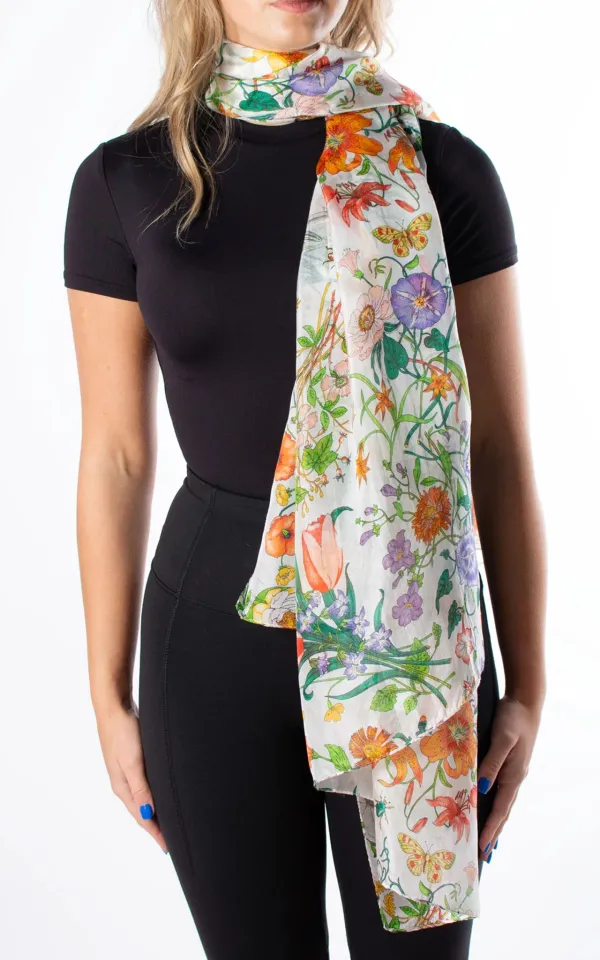 Lightweight And Soft Plant Print Women's Scarf