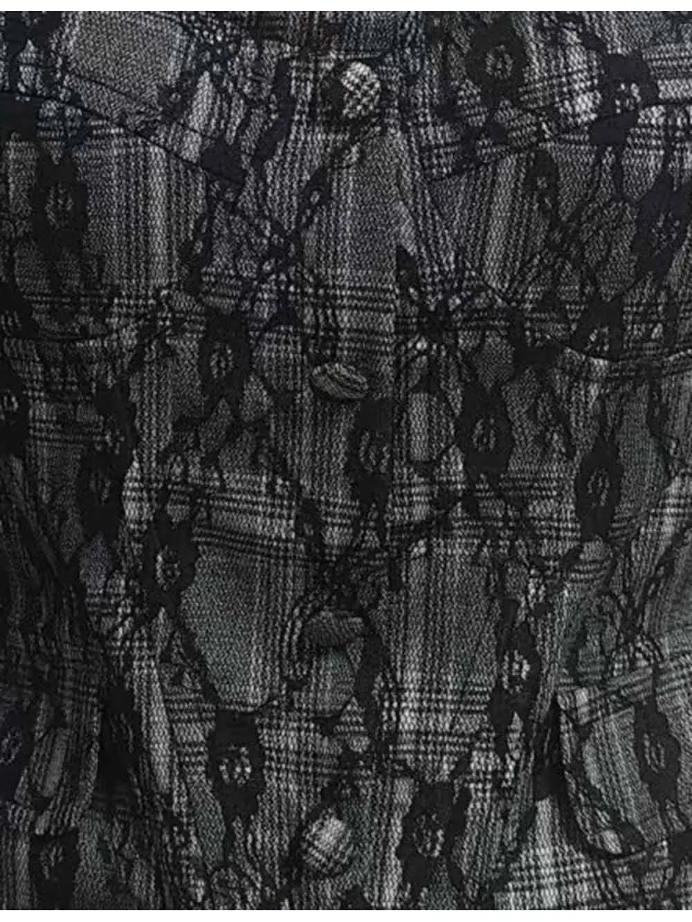 Lace Overlay Corset Pattern Faux Button Tube Top