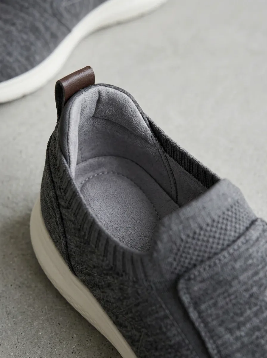 Outdoor-Inspired Knit Graphic Detail Men's Stretch Canvas Shoes