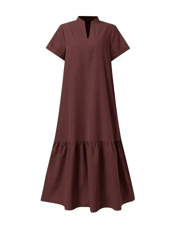 Loose Split Neck Maxi Dress