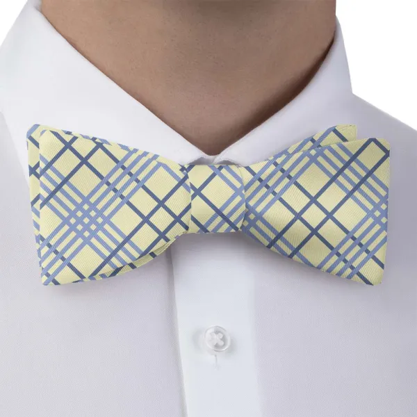 Refined Plaid Motif Bow Tie