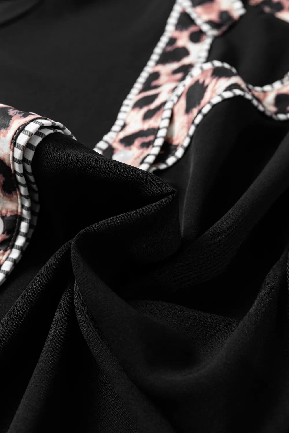 Black V Neck Short Puff Shirt