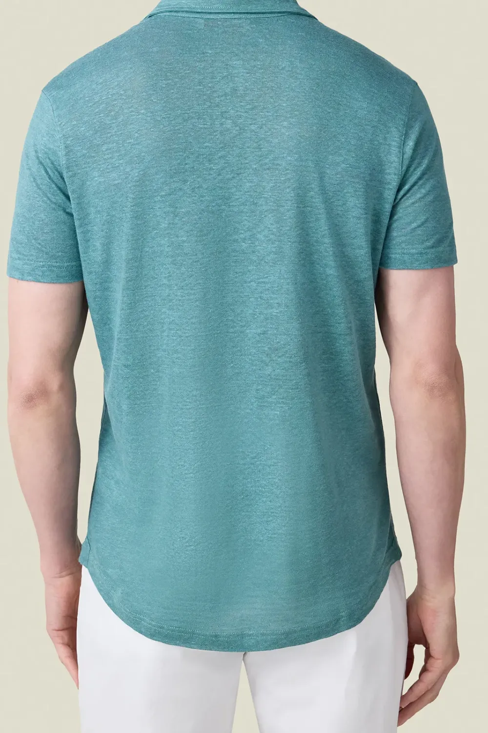 Breathable Polo Linen Jersey-Green