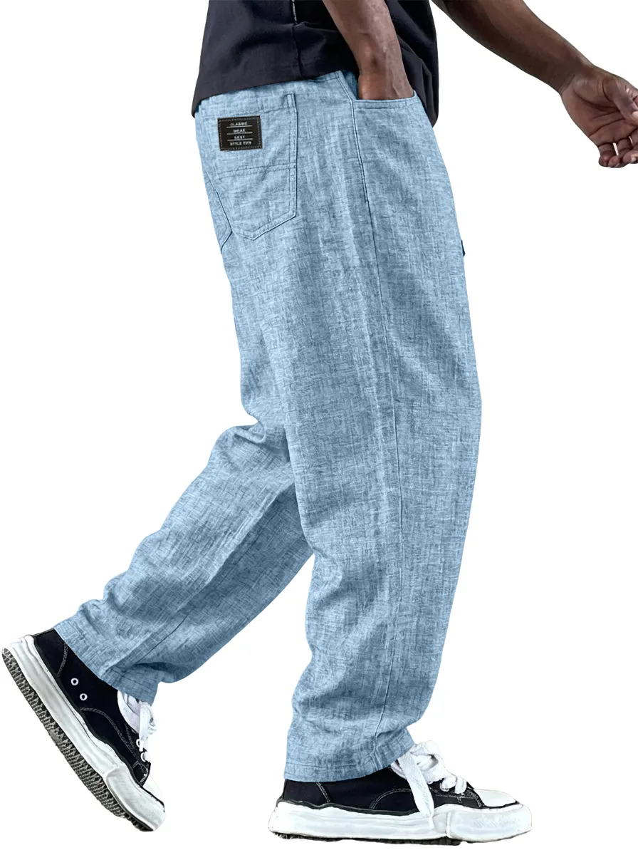 Structured Linen Blend Pants