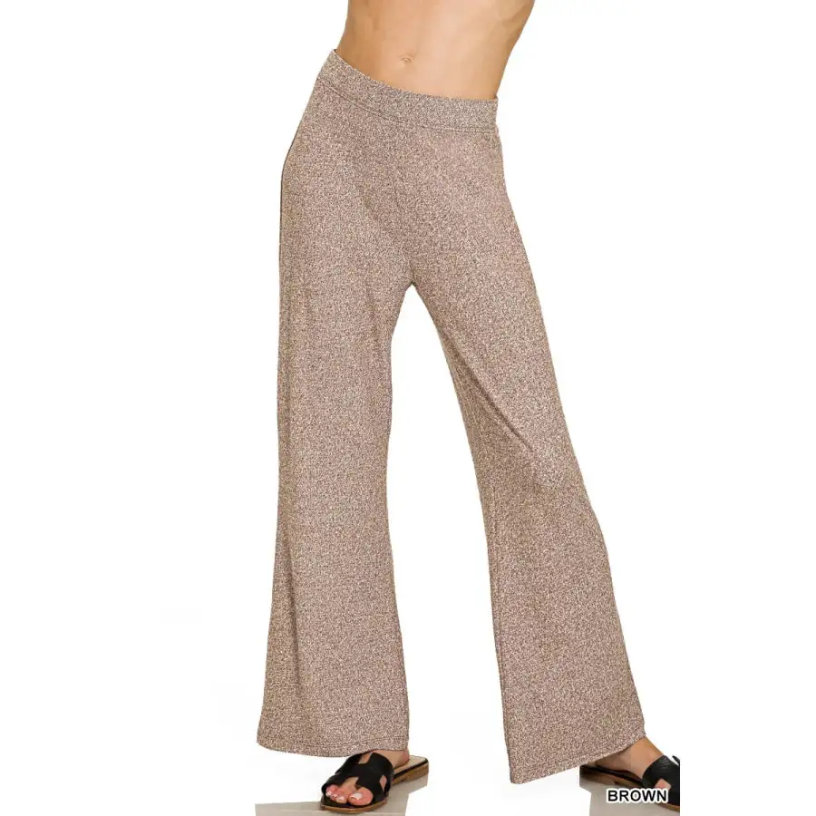 Casual Soft Elastic Waisted Flare Pants