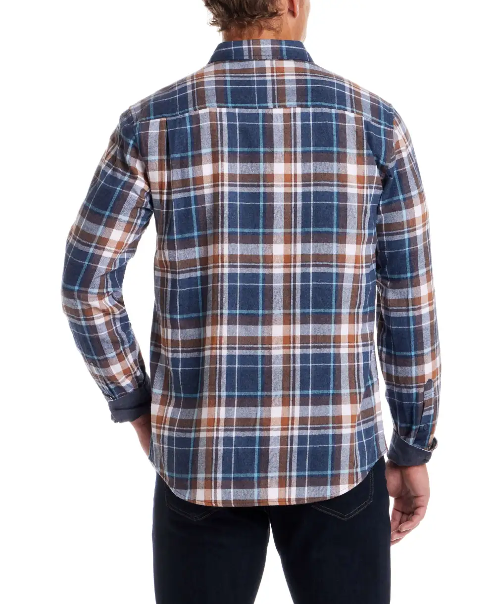 Men's Structured Plaid Flannel Brushed Shirt