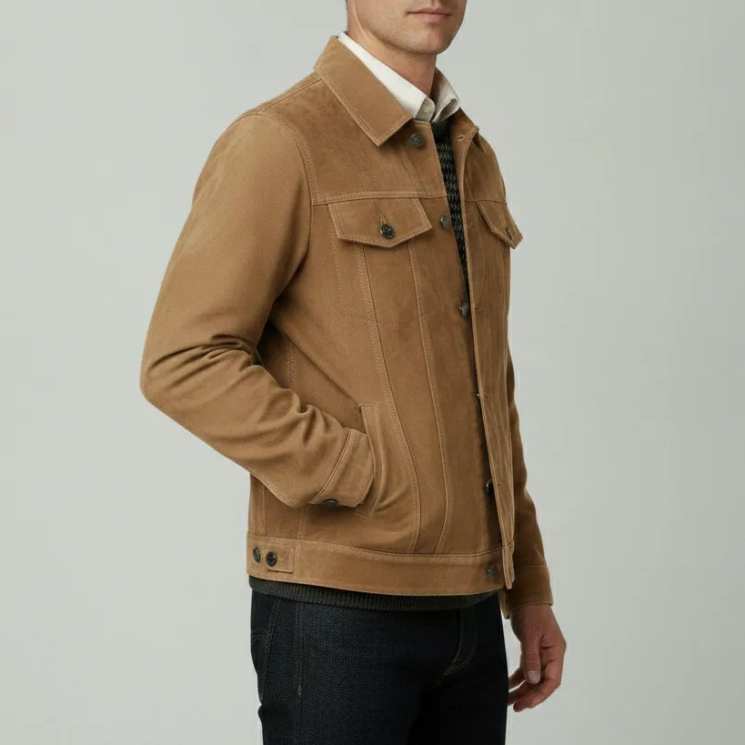 Classic Suede Trucker Western Jacket