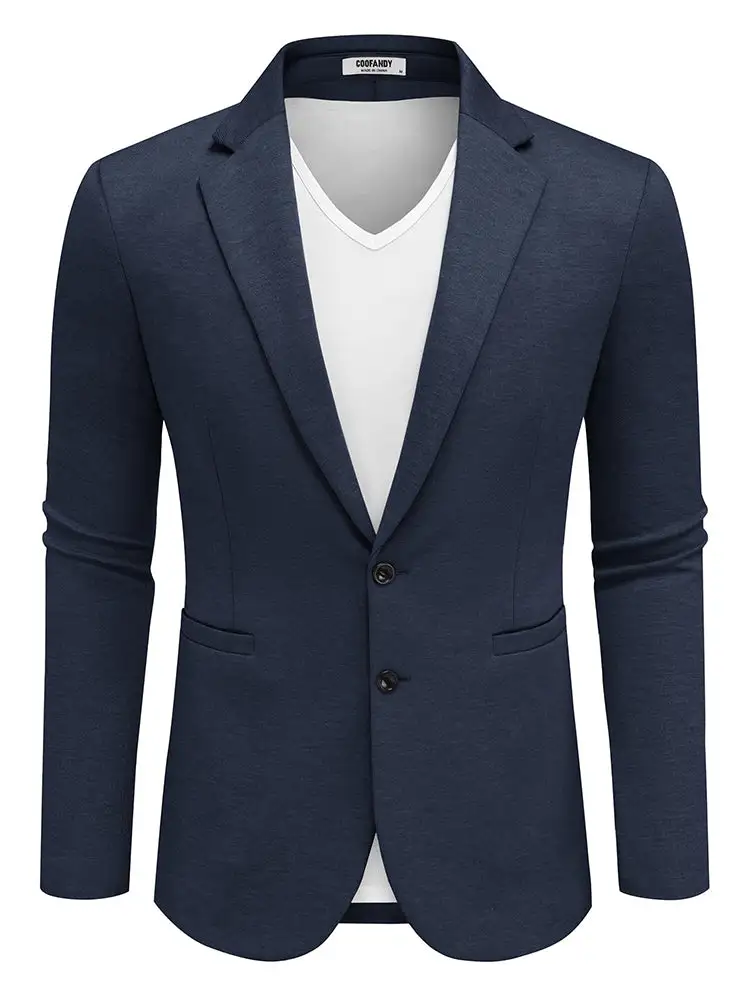 Casual Knit Two Buttons Suit Jackets