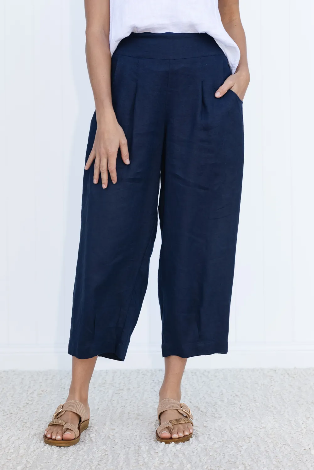 Linen Pants With Mid Rise