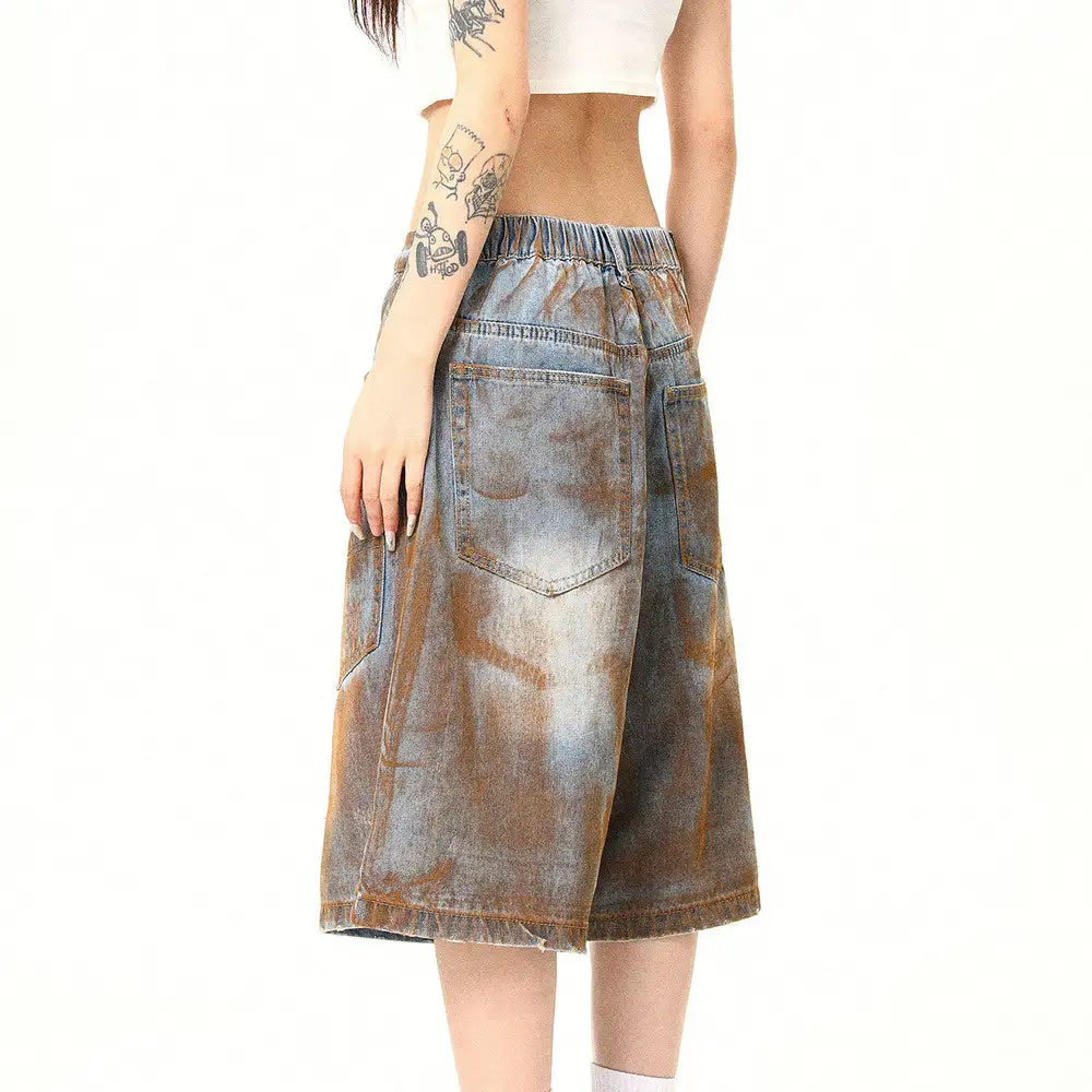 Streetwear Everyday Relaxed Denim Shorts