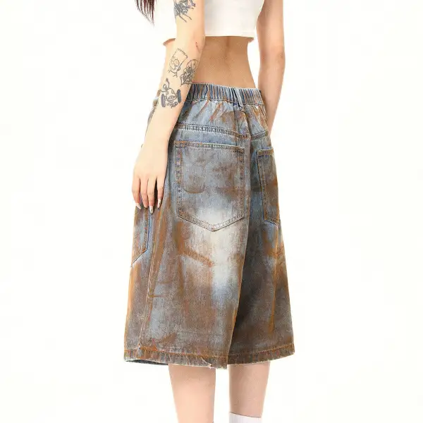 Streetwear Everyday Relaxed Denim Shorts