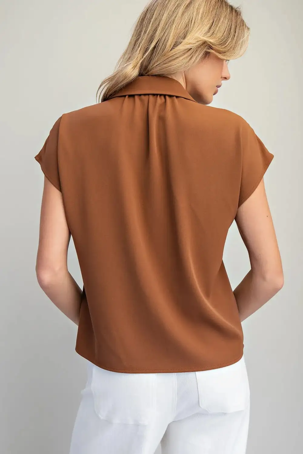 Relaxed Structured Cap Sleeve Top