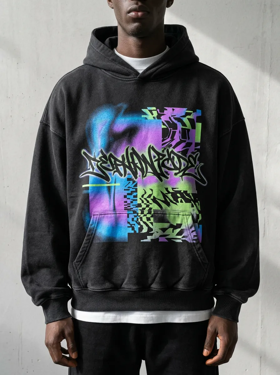 Men's Streetwear Graffiti Abstract Hoodie