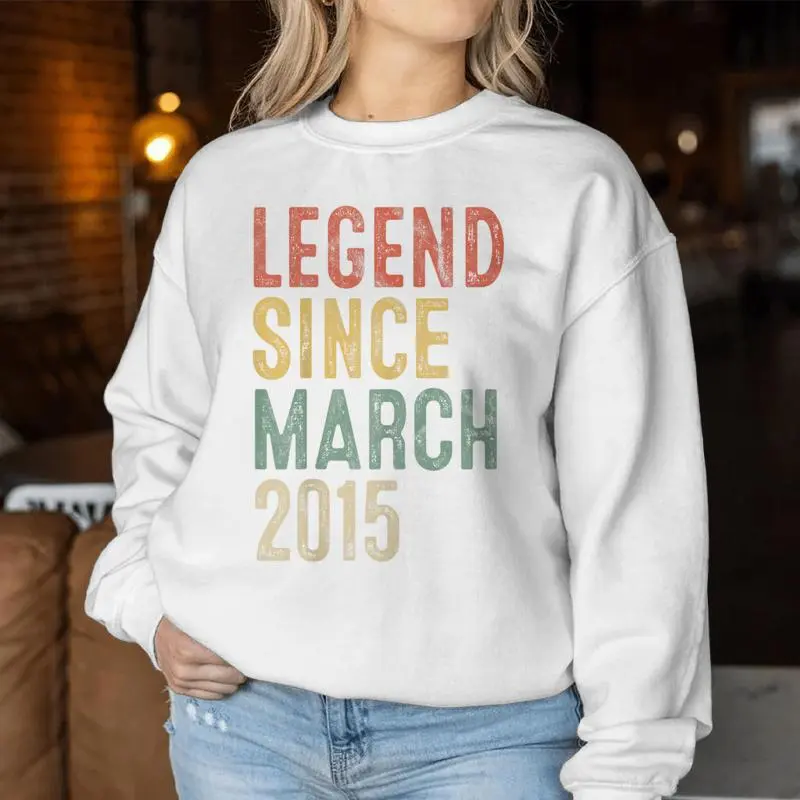 Legend March 2015 11Th Birthday Boy Girl 11 Year Old Women Sweatshirt