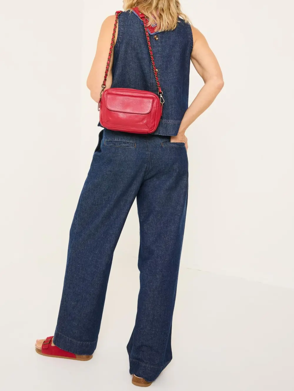 Navy Blue Wide Leg Jeans