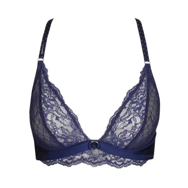 Women's Wireless Side Support Lined Cup Adjustable Straps Floral Lace Floral Detail Shimmer Detail Bra