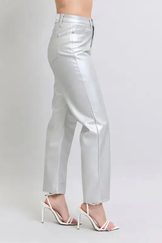 Full Size High Waist Faux Leather Pants Plus Size