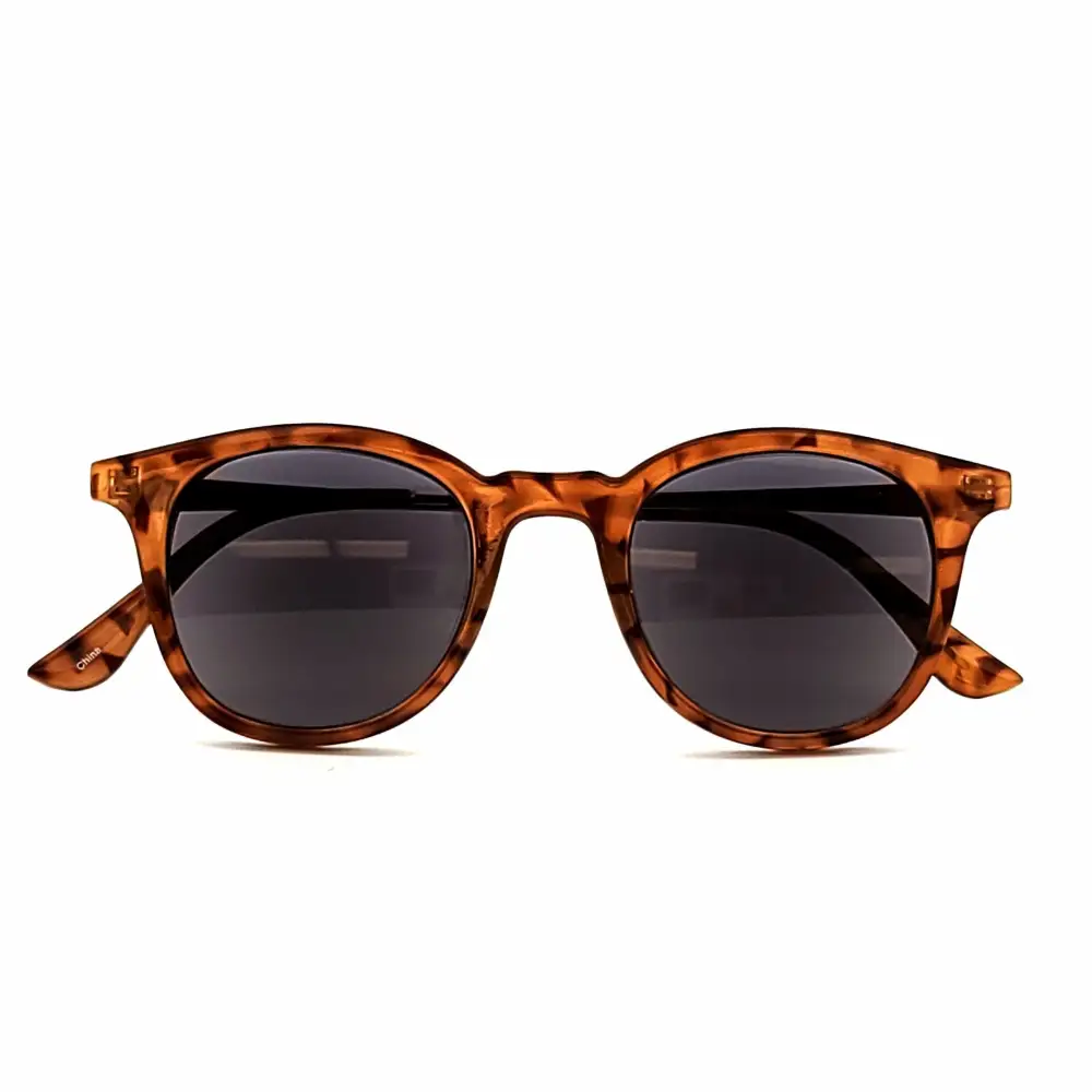 Round Full-Lens Smoke-Lens Reading Sunglasses