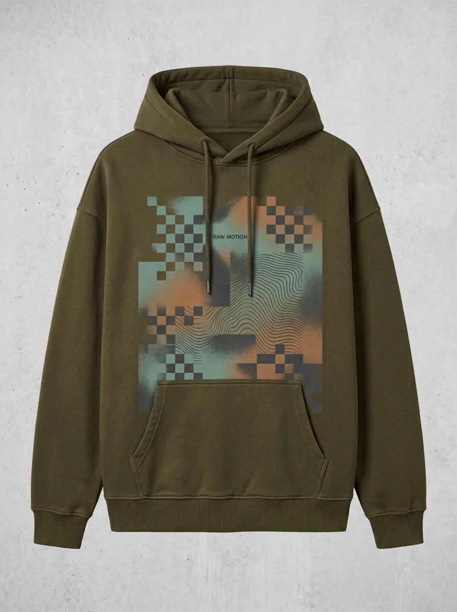 Checkered Abstract Men's Graphic Hoodie