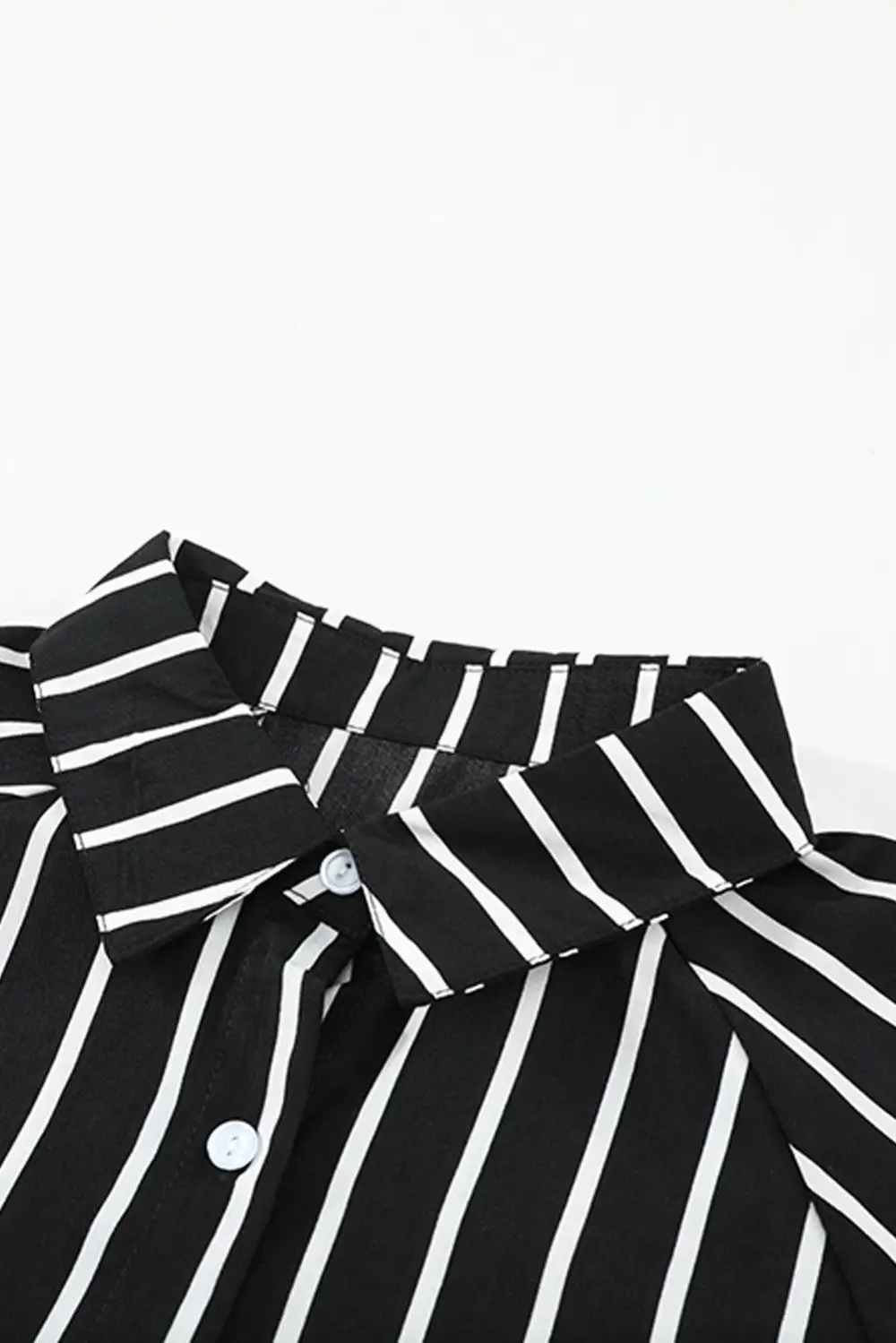 Pocketed Striped Button Shirt with Slits