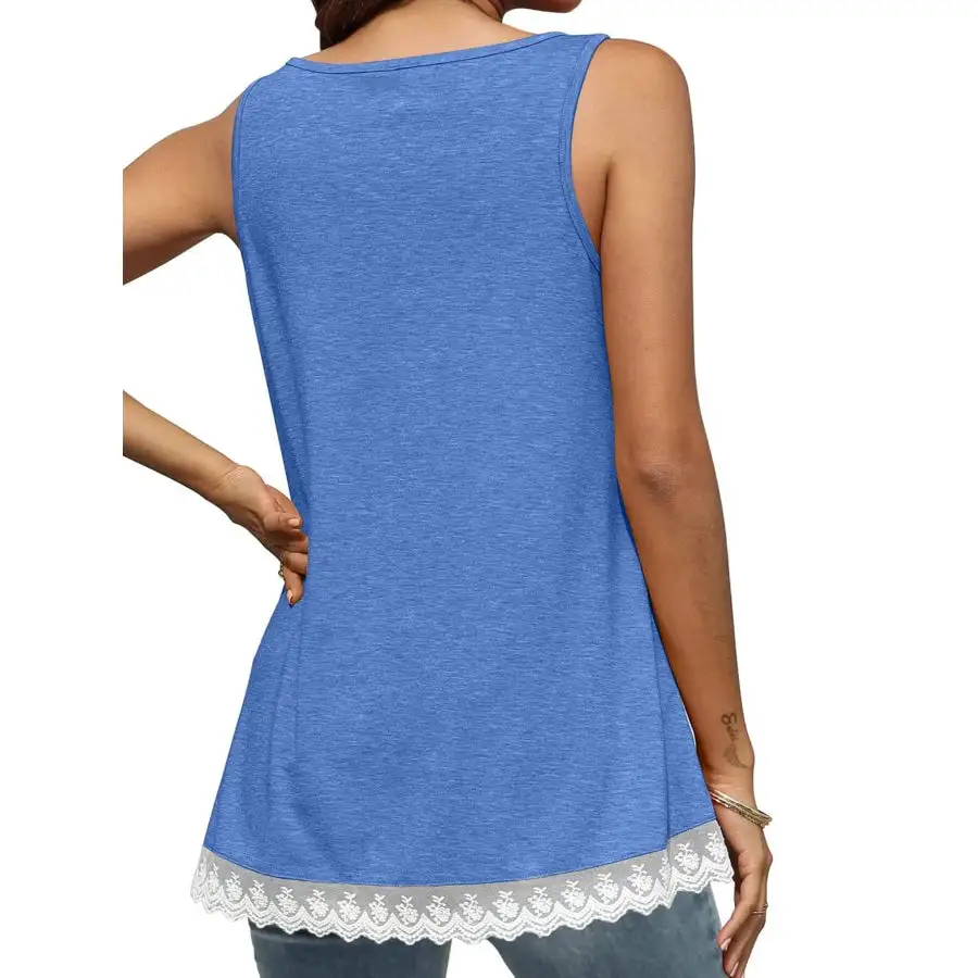 Lace Trim Wide Strap Tank Top