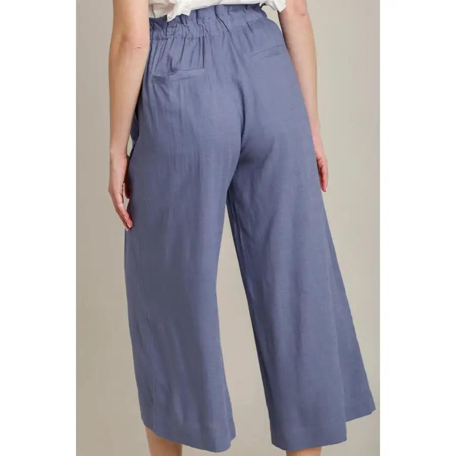 Full Size Linen Wide Fit Pants with Drawstring Plus Size