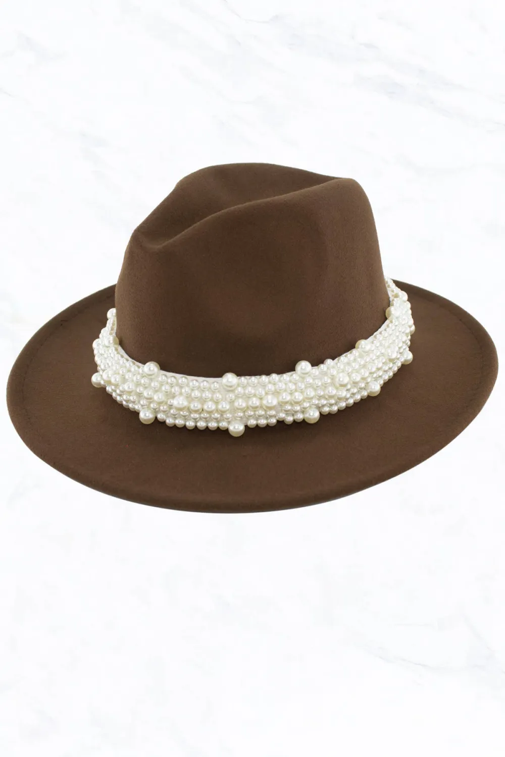 New Style Fashion Fedora Jazz Hat with Wide Pearl Belt