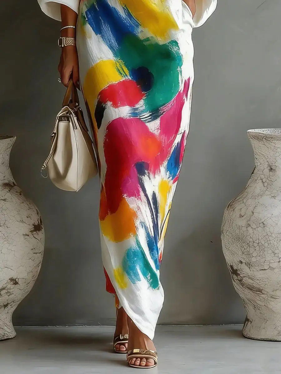 Printed Long Maxi Dress